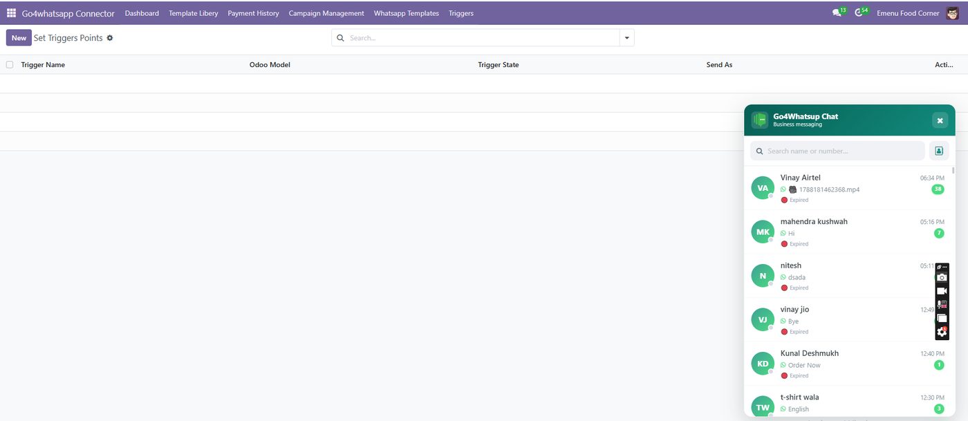 Go4whatsup for Odoo — Triggers and shared inbox